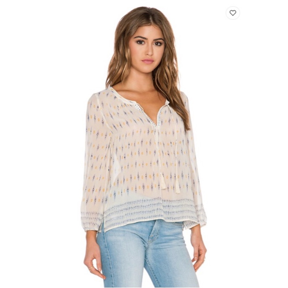 Joie Auberon Silk Peasant Blouse